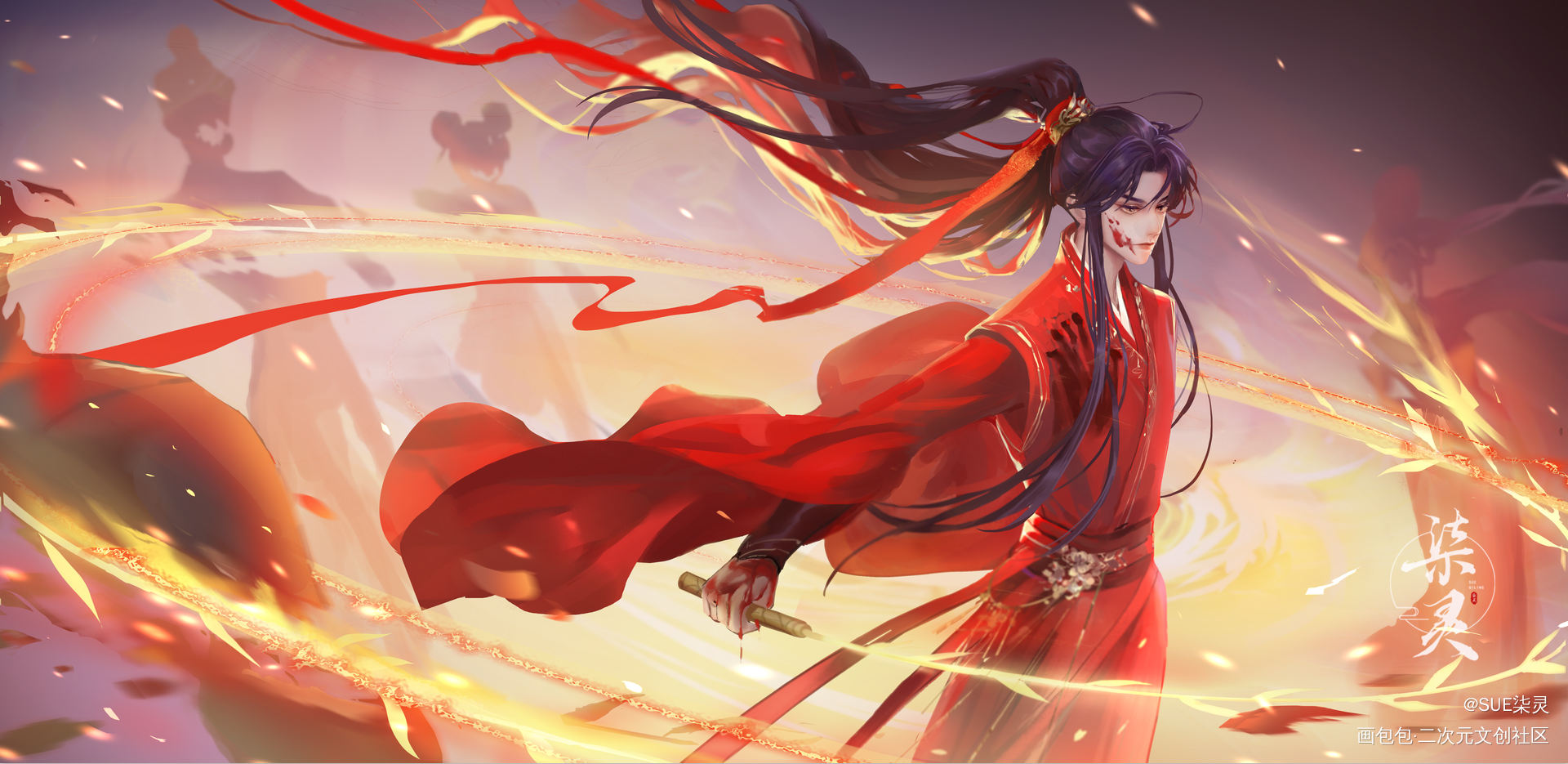 数数自己画了多少张_二哈和他的白猫师尊楚晚宁古风插画同人绘画绘画作品