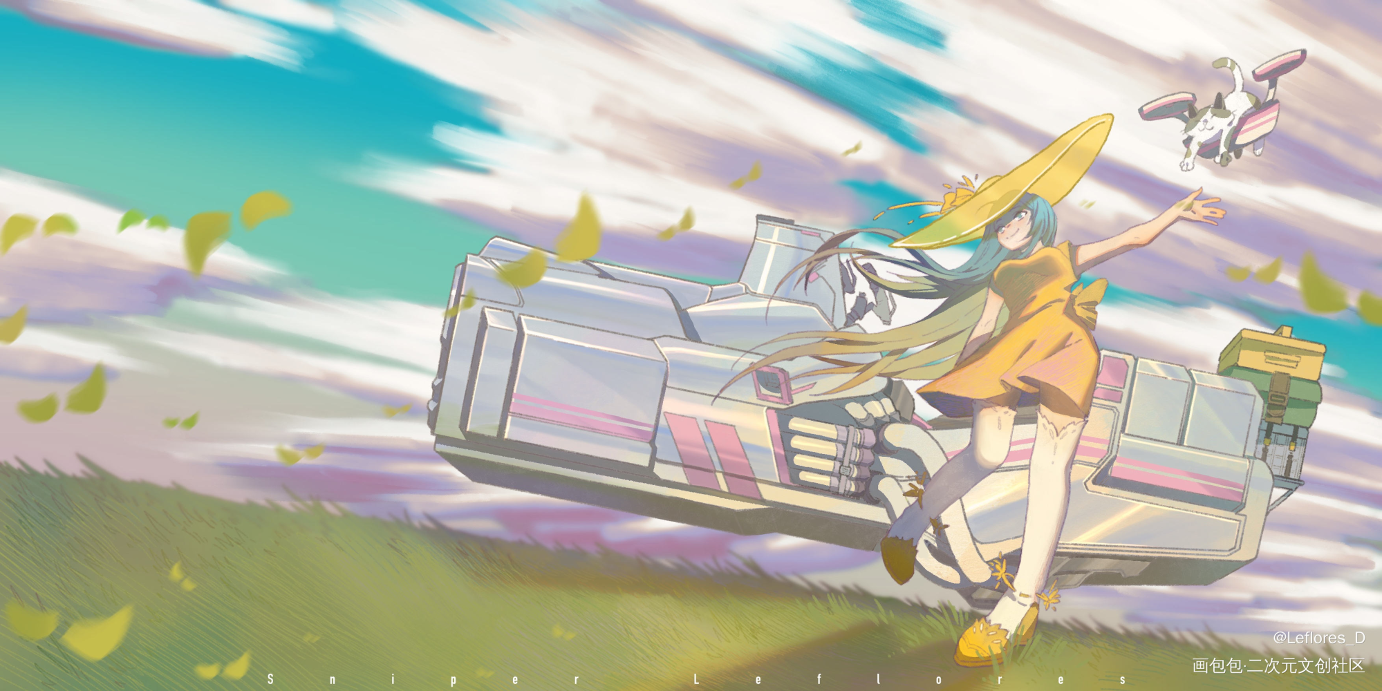 春游～_平涂日系求点评求配文我要上首推插画原创绘画作品