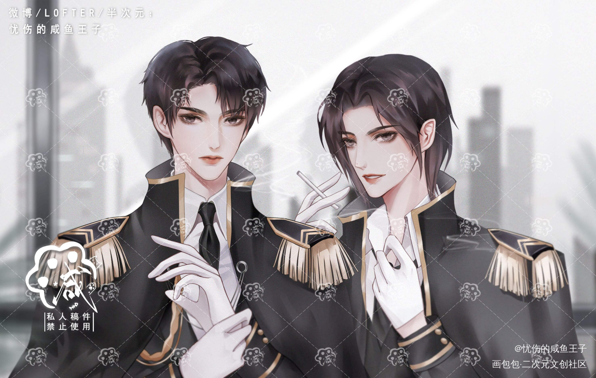 画帅哥使我快乐_平涂头像插画约稿原创绘画作品