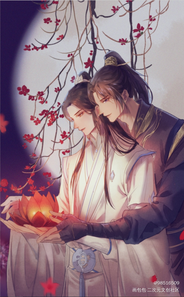 二哈和他的白猫师尊_二哈和他的白猫师尊燃晚薛蒙墨燃楚晚宁日系插画绘画作品
