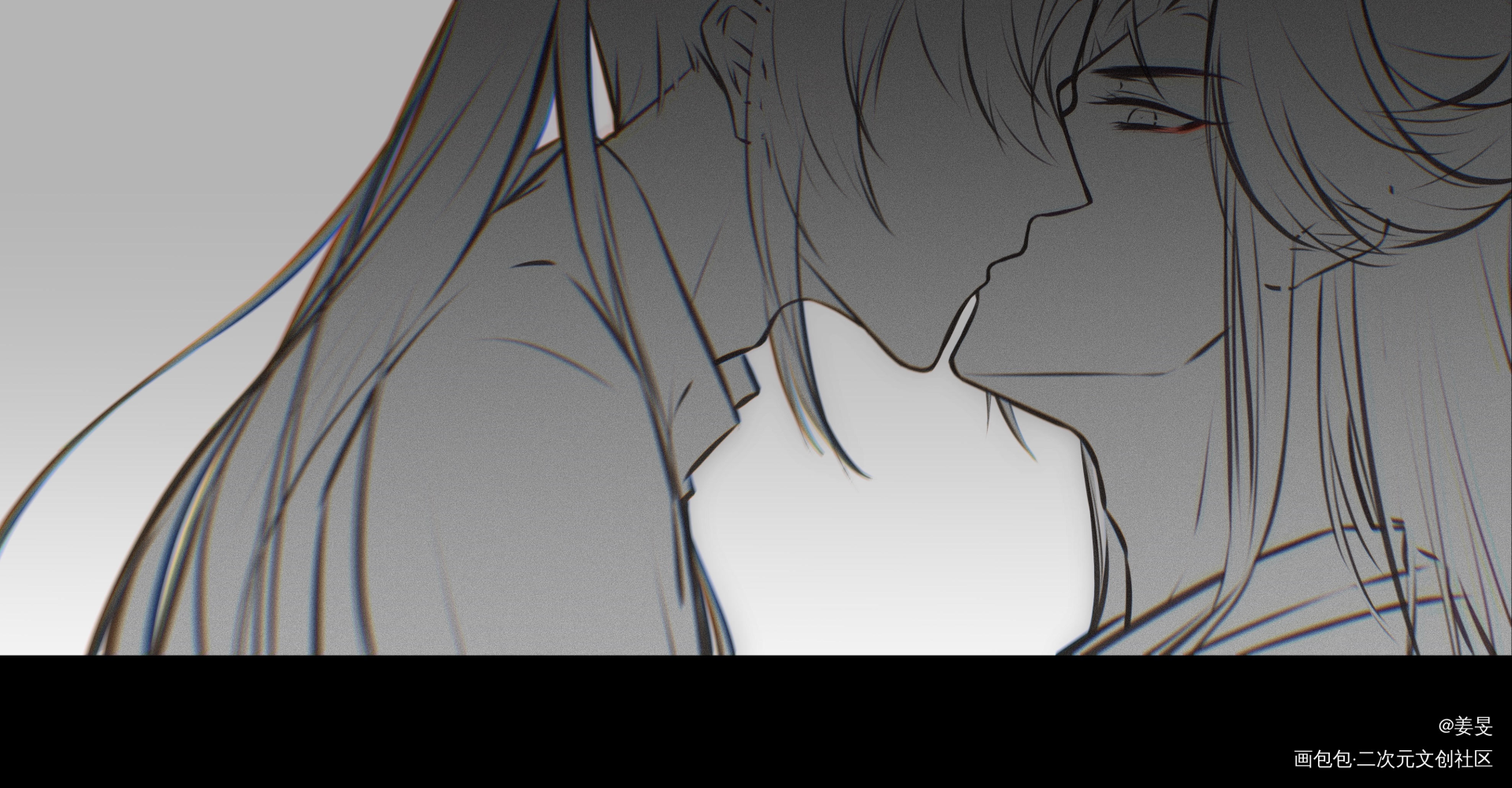 摸鱼_二哈和他的白猫师尊燃晚墨燃楚晚宁绘画作品