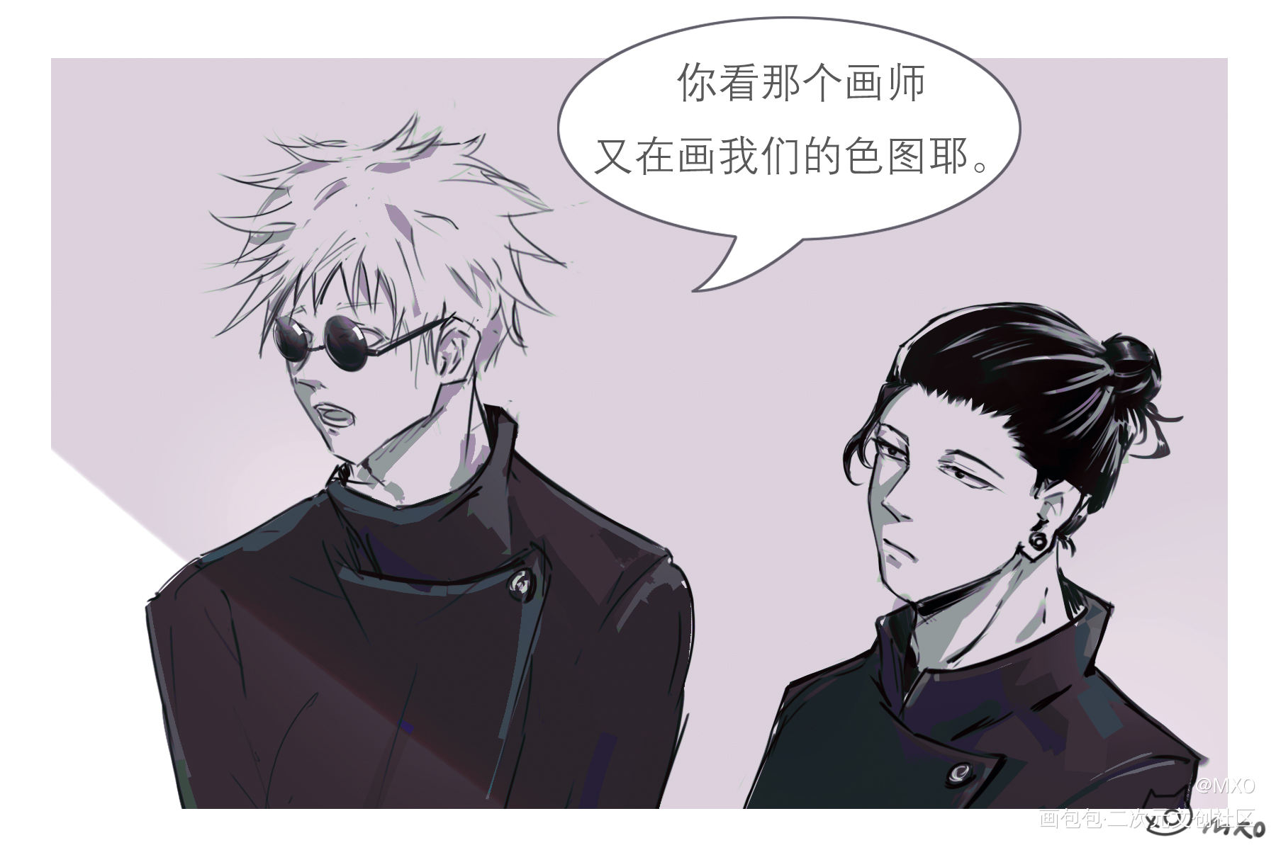 如图所示_咒术回战夏油杰五条悟绘画作品