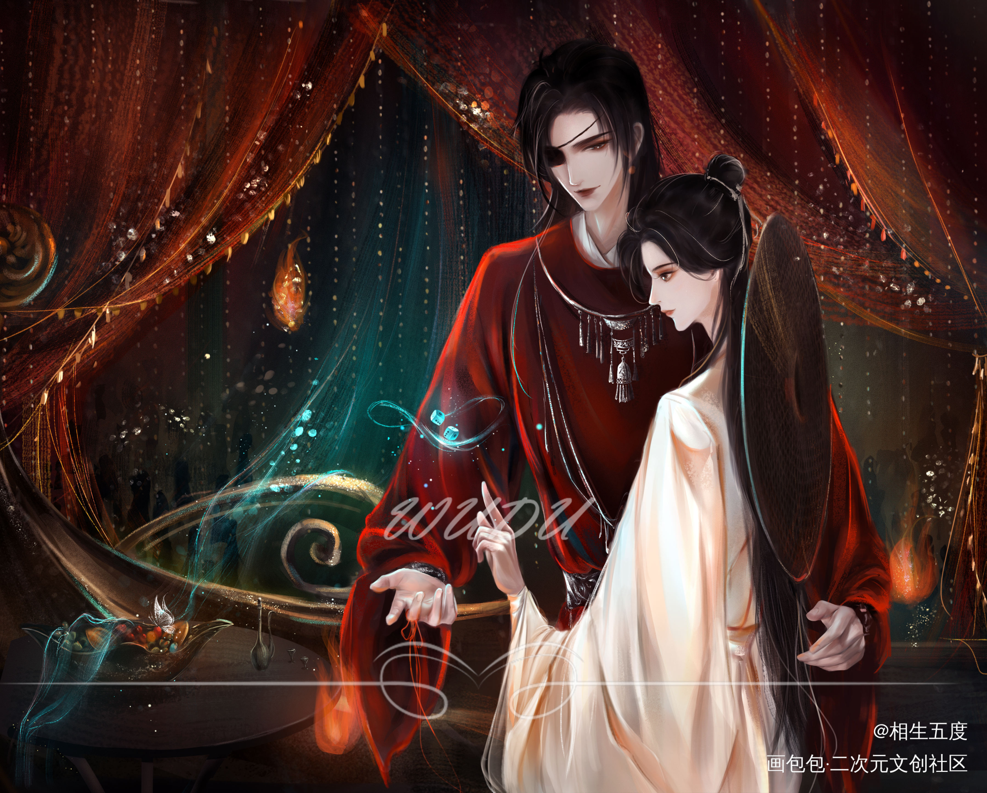 【花怜】_天官赐福花怜谢怜花城插画同人墨香铜臭绘画作品