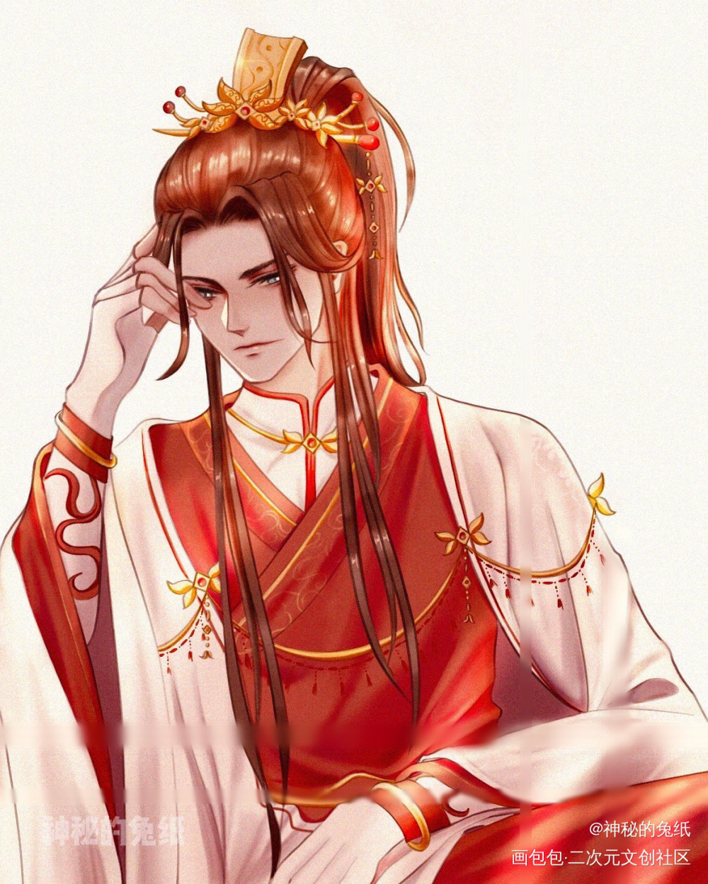 婚服师尊尊（纯人去背景版）_二哈和他的白猫师尊燃晚古风平涂我要上首推同人我要上首页板绘绘画绘画作品