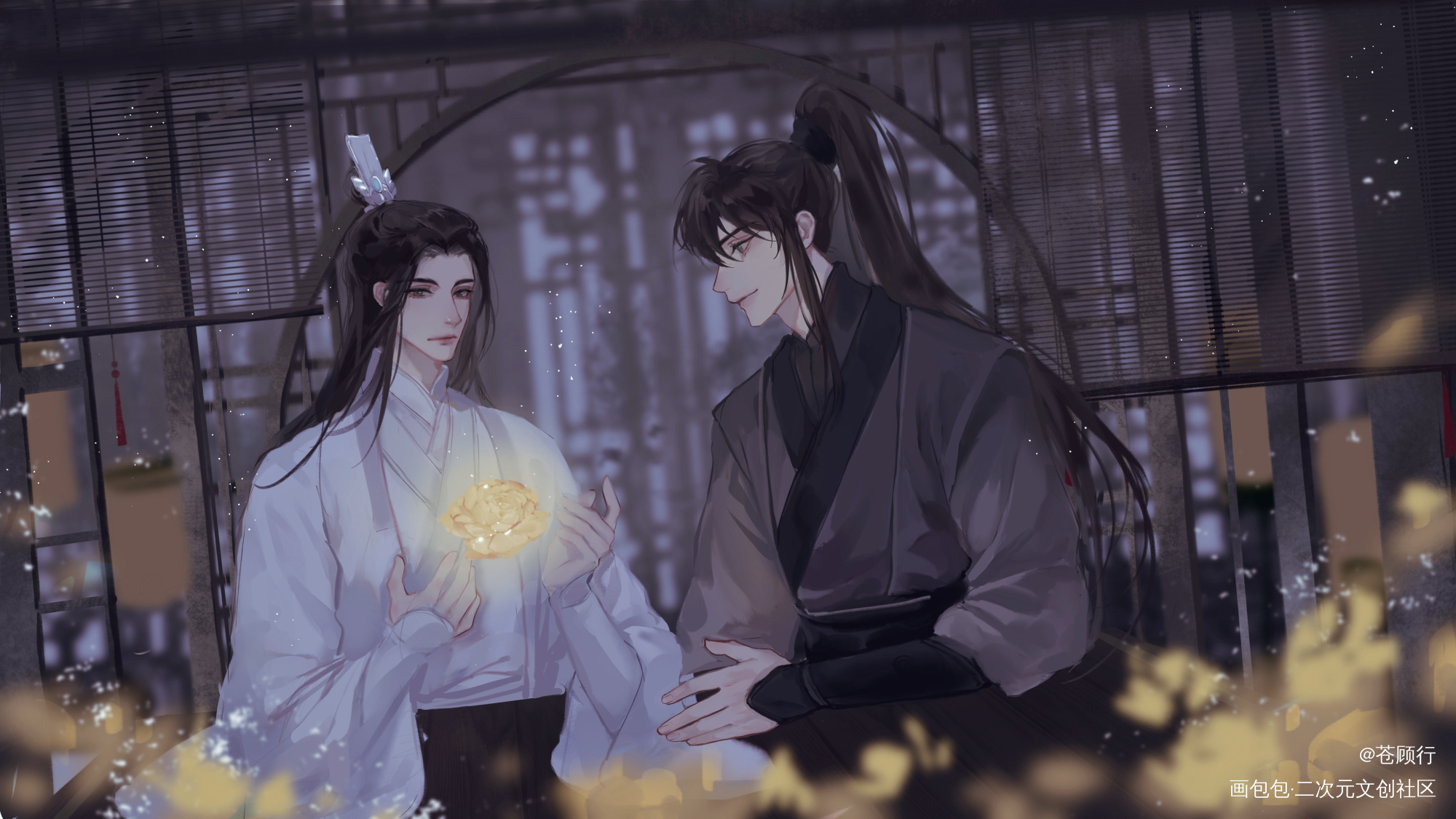 二哈全_二哈和他的白猫师尊燃晚墨燃楚晚宁绘画作品