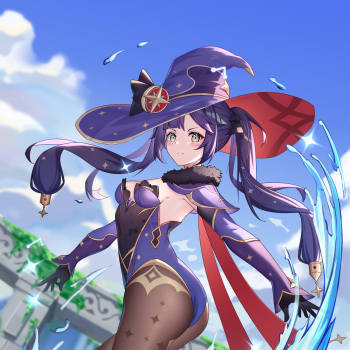 莫娜_原神莫娜立绘平涂日系插画同人绘画作品