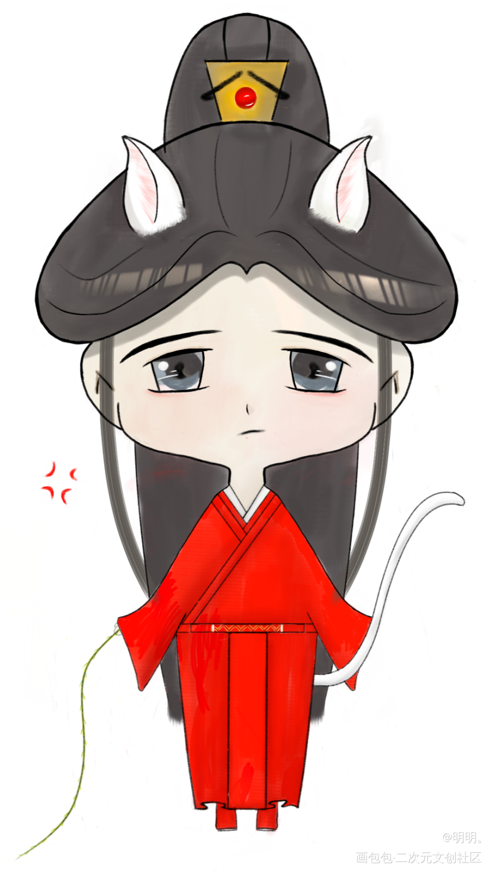 换了件婚服_二哈和他的白猫师尊Q版模板绘画作品