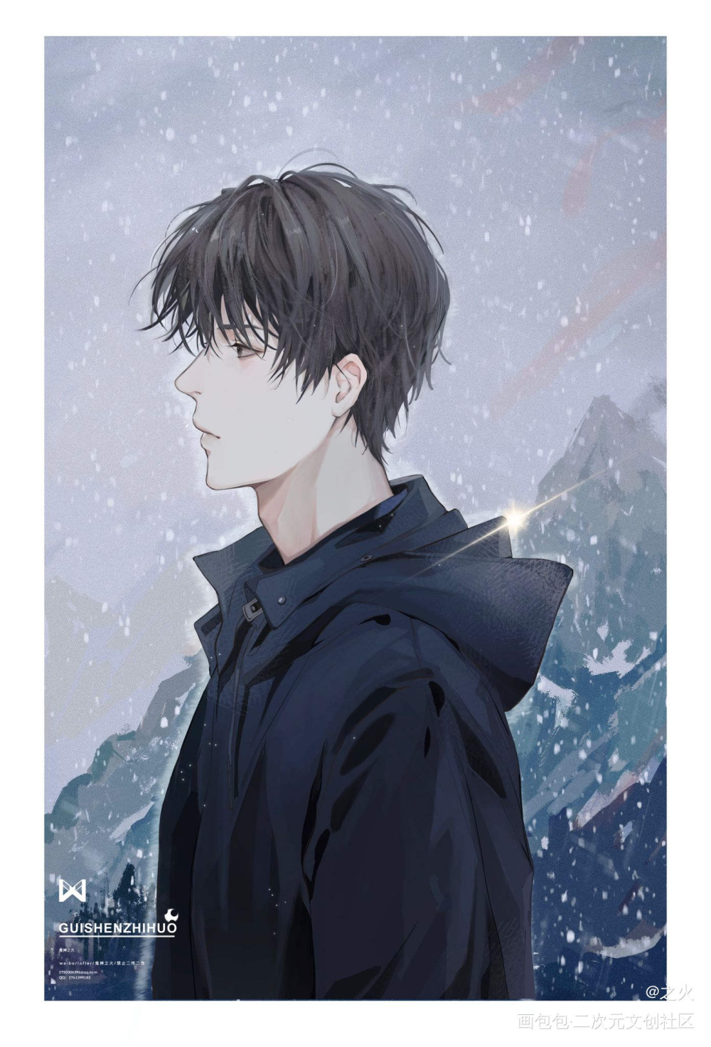 古早同人张起灵_盗墓笔记张起灵平涂绘画作品
