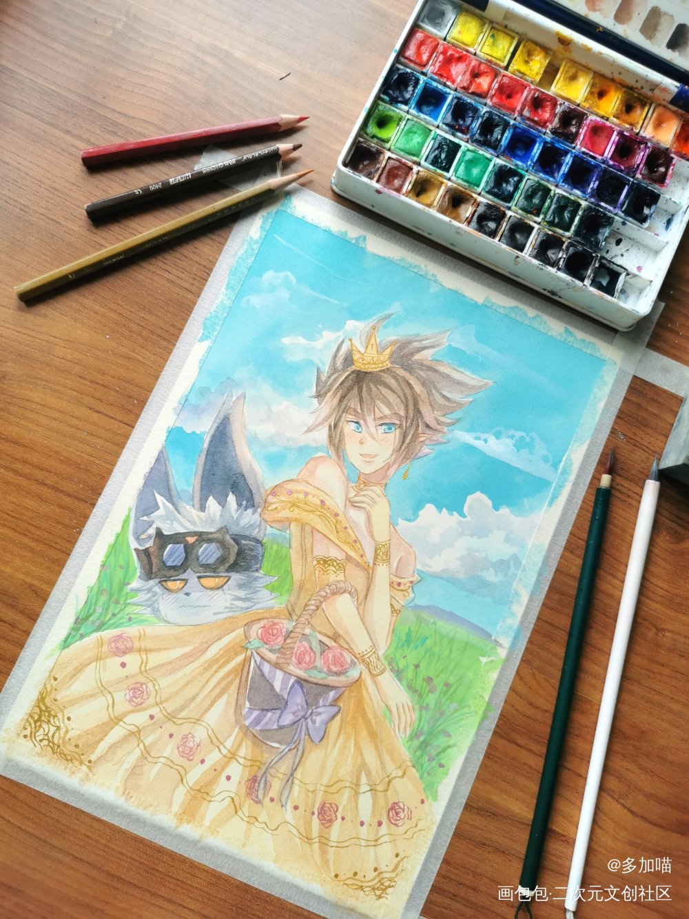 安迷修公主_凹凸世界迪士尼安迷修手绘水彩绘画作品