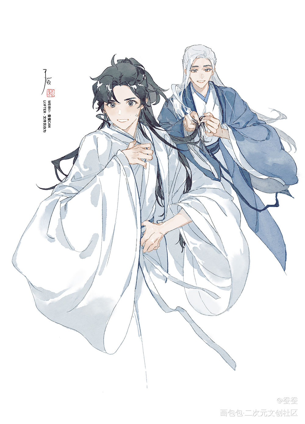 结发_山河令浪浪钉温周温客行周子舒绘画作品