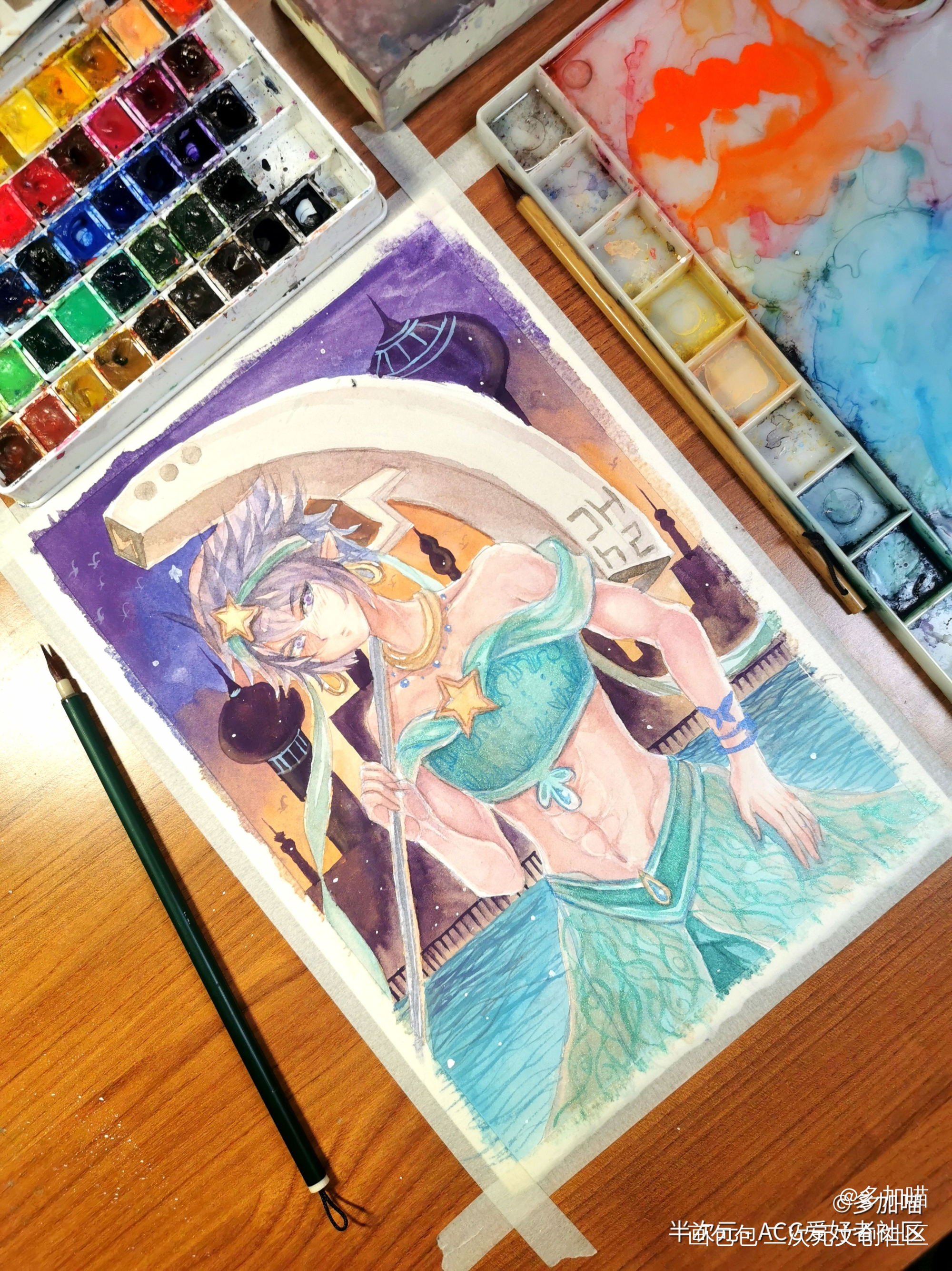 雷狮公主_凹凸世界迪士尼雷狮手绘水彩绘画作品