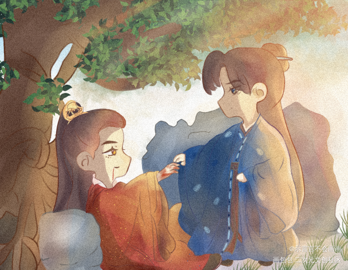 你身上有光，我抓来看看_山河令浪浪钉古风Q版我要上首推插画同人绘画作品