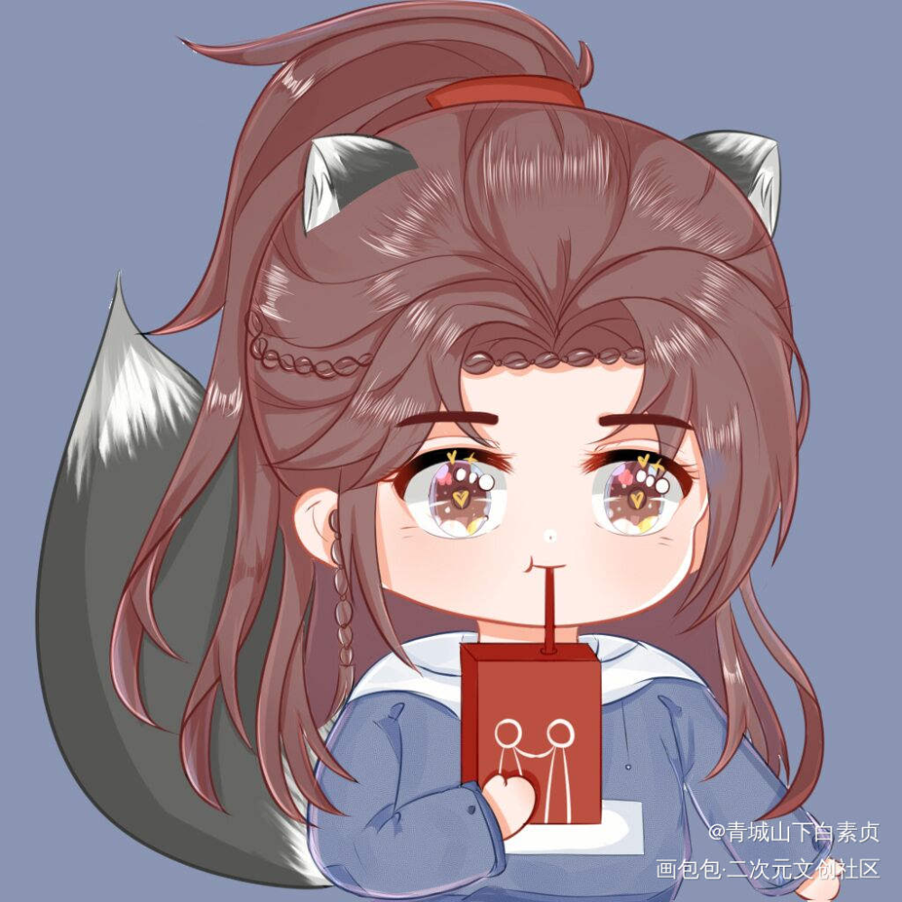 【策舟】喝奶茶吗？_将进酒策舟日系Q版我要上首推头像同人绘画作品