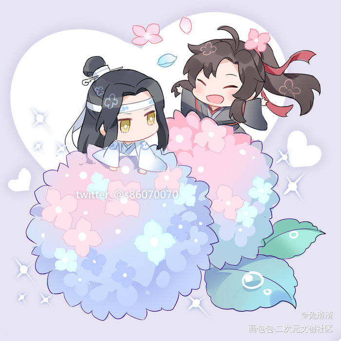 紫陽花～_魔道祖师忘羡绘画作品