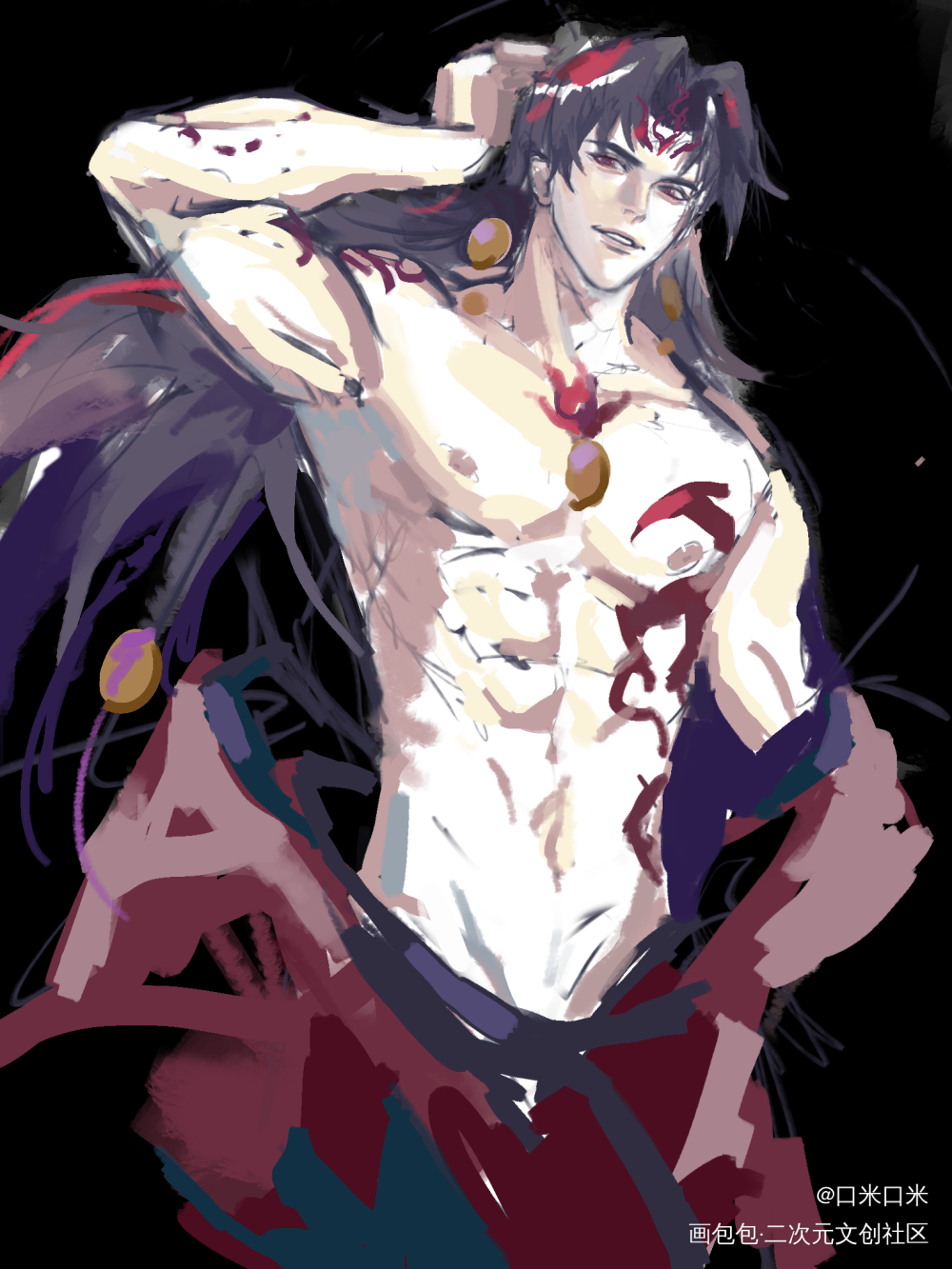 阿修罗_同人阿修罗阴阳师手游绘画作品
