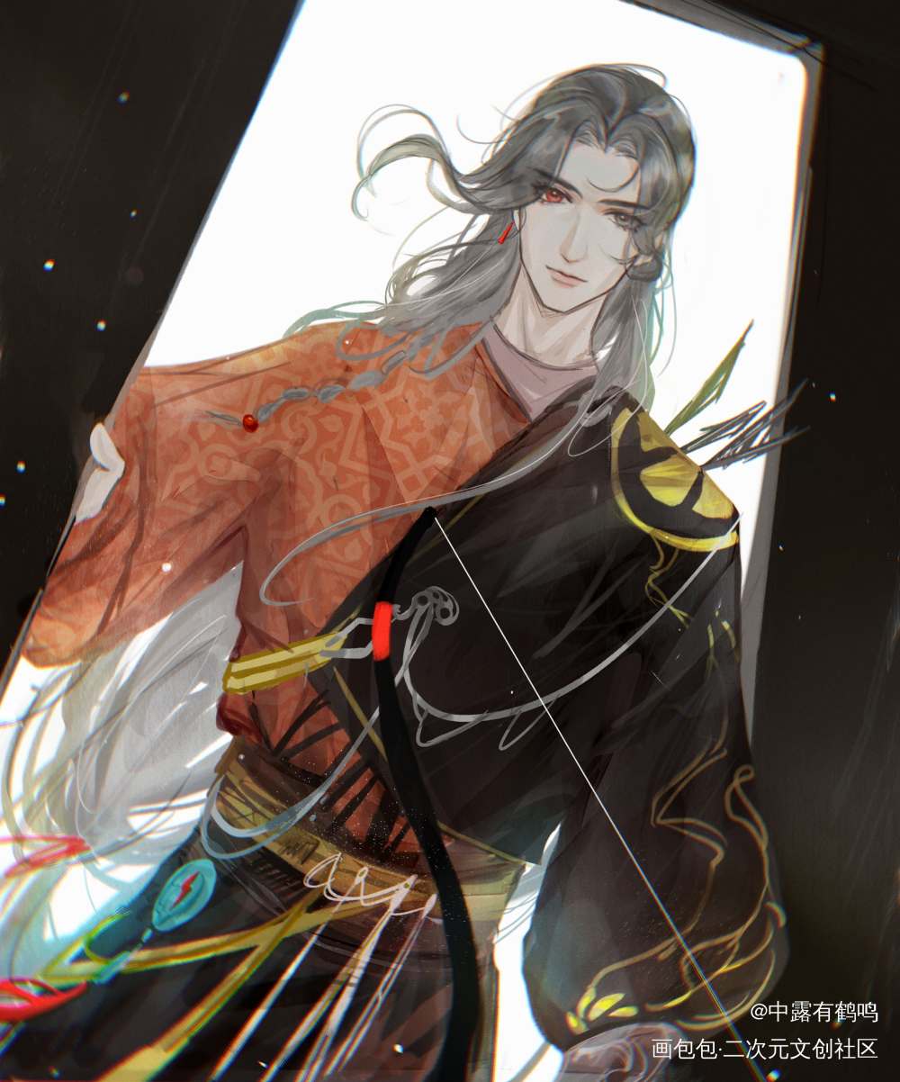 一个土味猎户花_天官赐福花城厚涂绘画作品