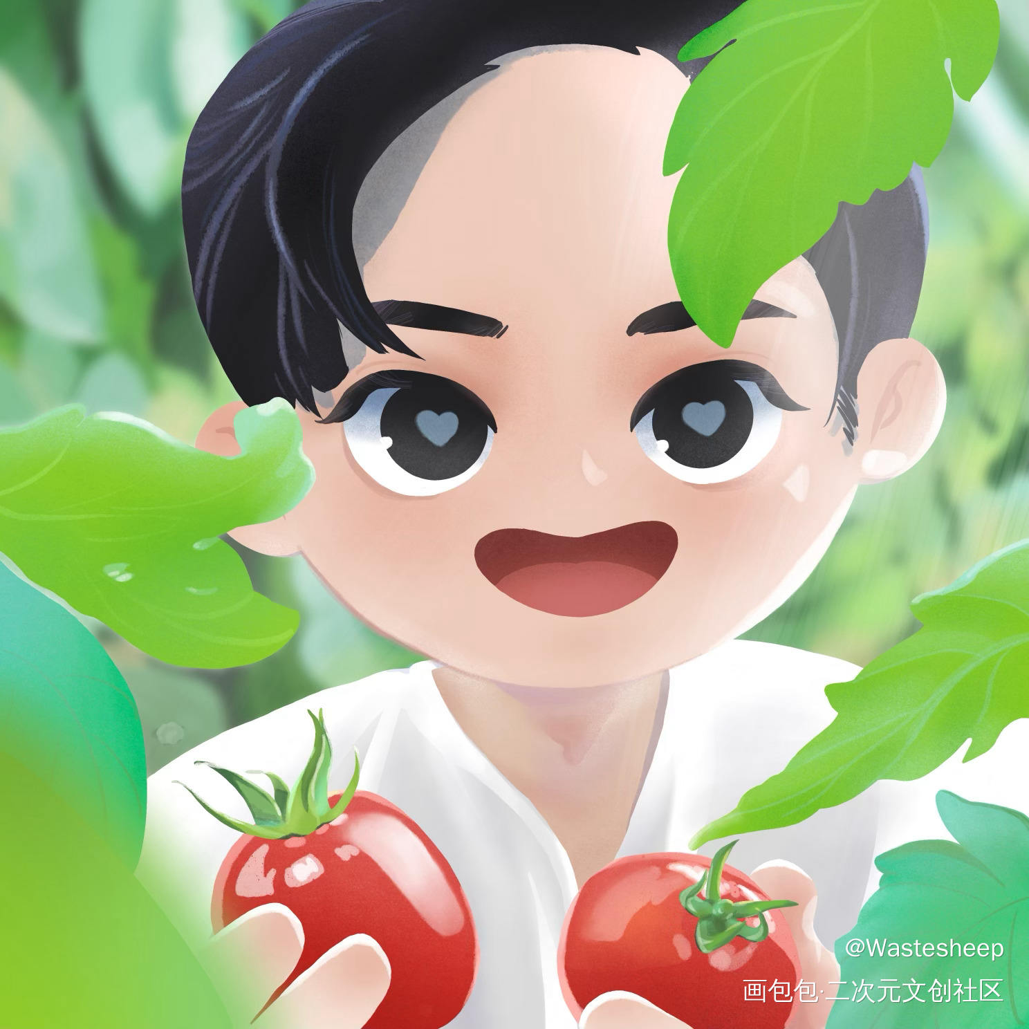 番茄?羊羊_林阳Tay郑明心NewwieeTayNew绘画作品
