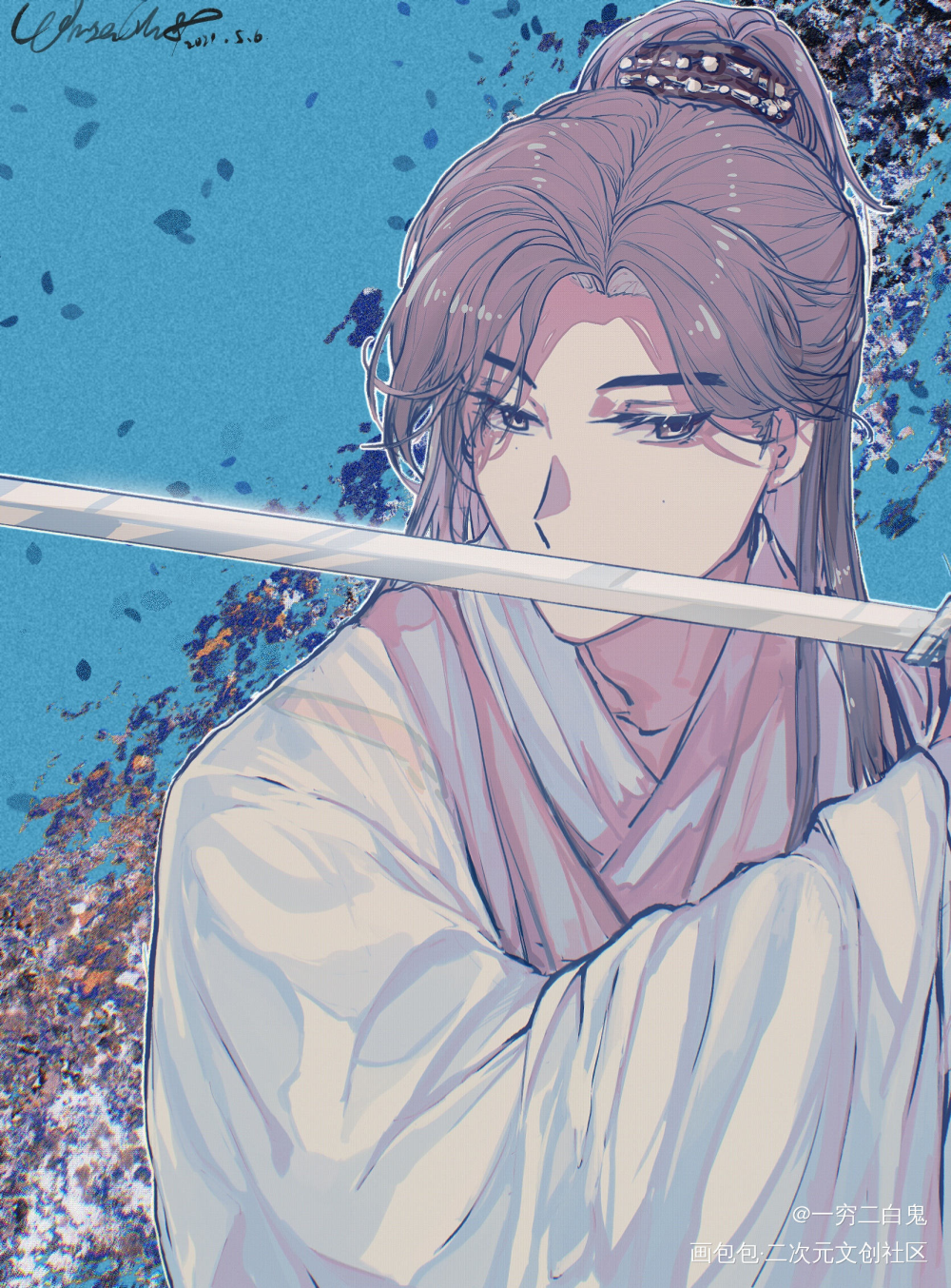 四季花不败，风去絮还来_山河令古风平涂日系插画同人绘画作品