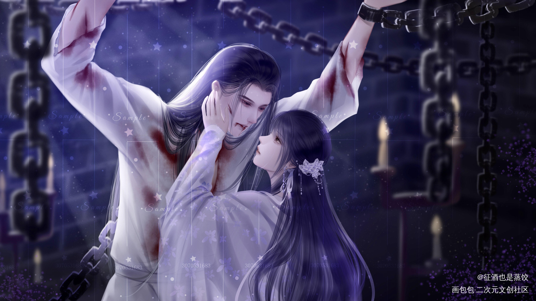 最近画的小图_古风半厚涂我要上首推插画原创人物原创绘画作品