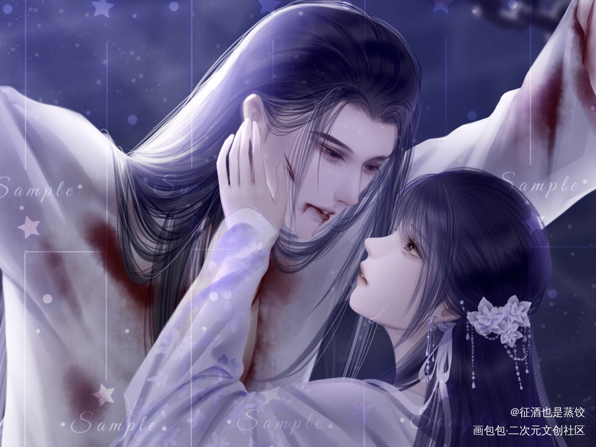 最近画的小图_古风半厚涂我要上首推插画原创人物原创绘画作品