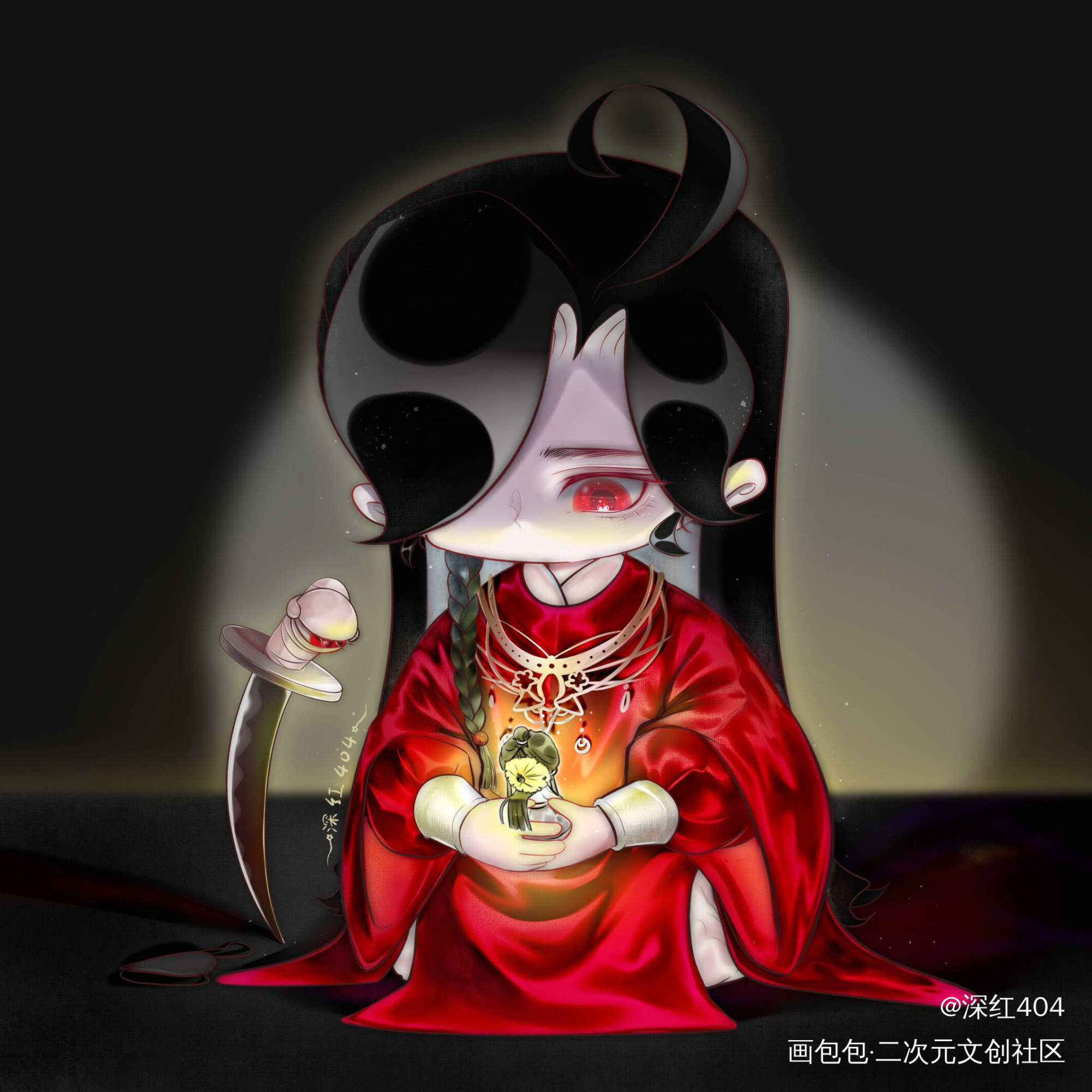 我的双眼都在爱着您_天官赐福花怜谢怜花城Q版绘画作品