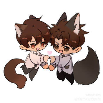 祝萨摩耶生日快乐!_破云严江严峫江停q版同人绘画作品