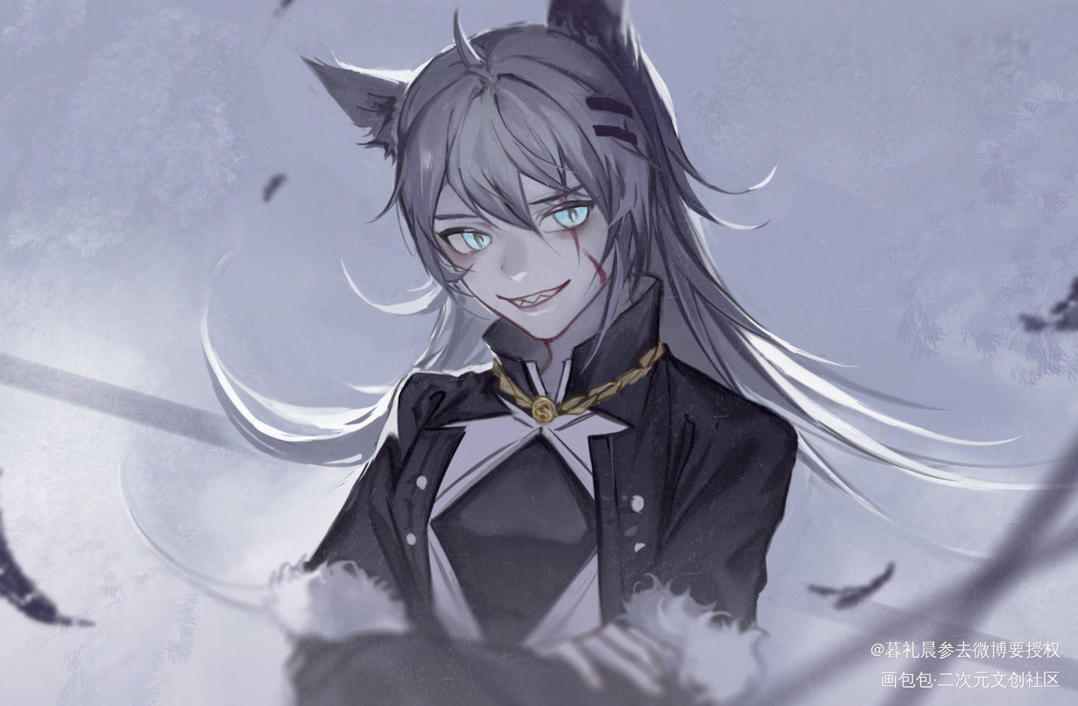 拉狗_明日方舟拉普兰德绘画作品