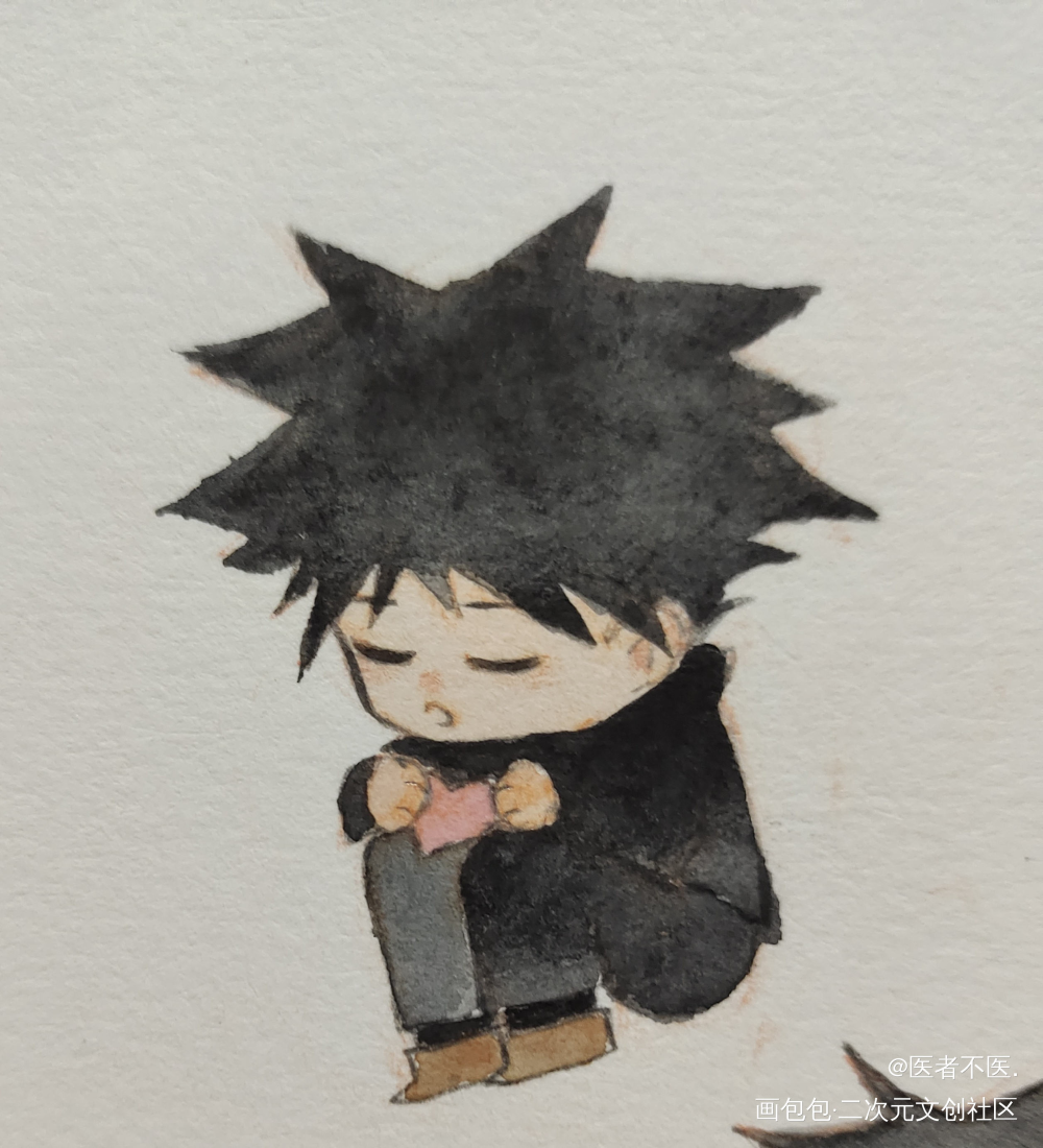 _咒术回战伏黑惠水彩绘画作品