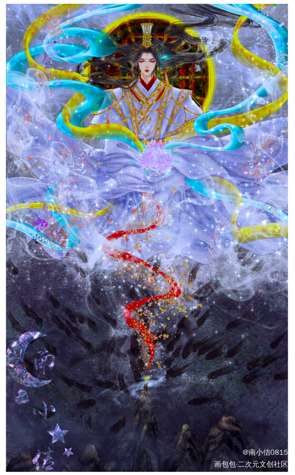 [天官赐福]同人图_天官赐福花怜古风厚涂绘画作品