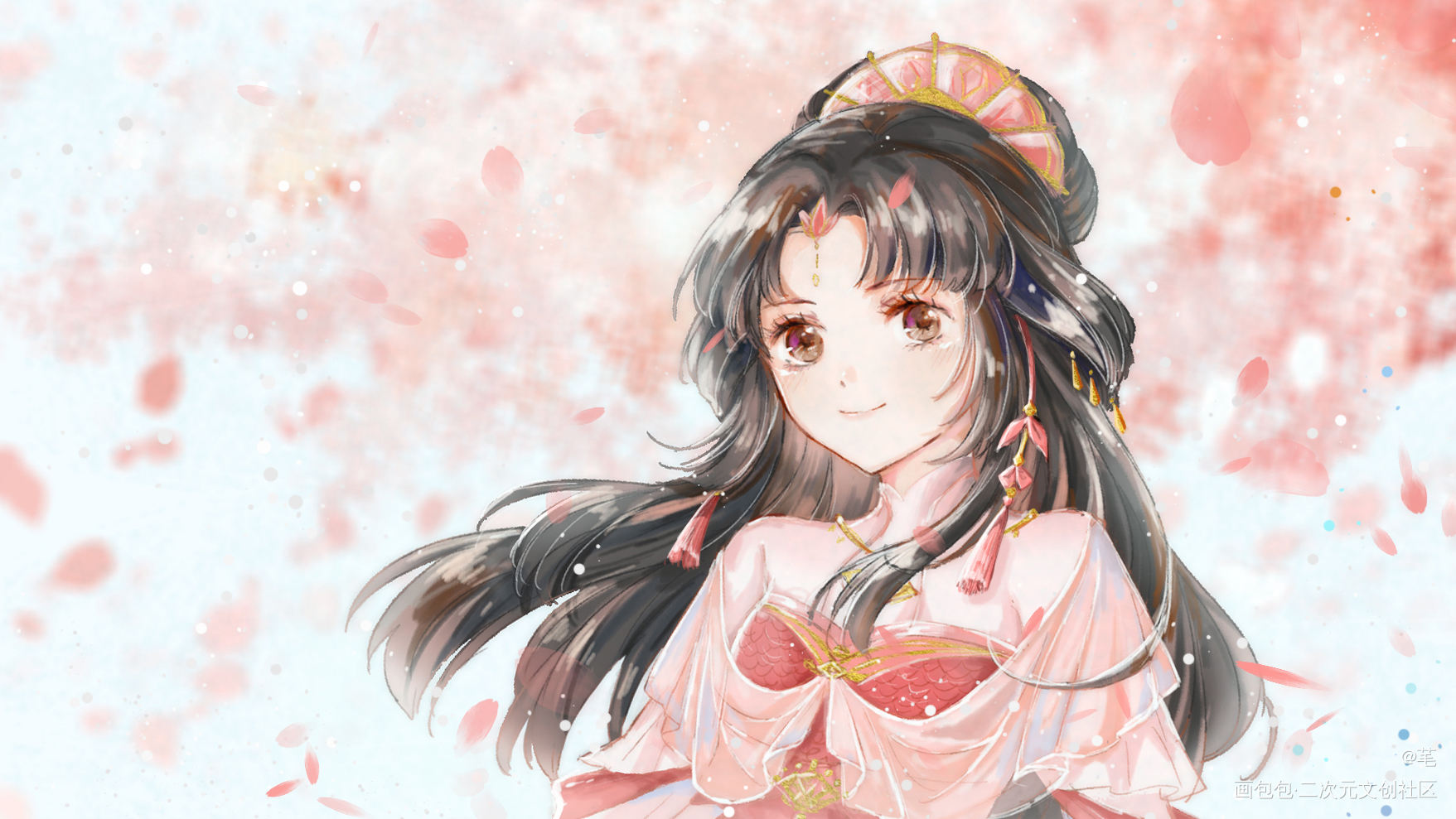一只锦鲤_剑网3古风平涂绘画作品