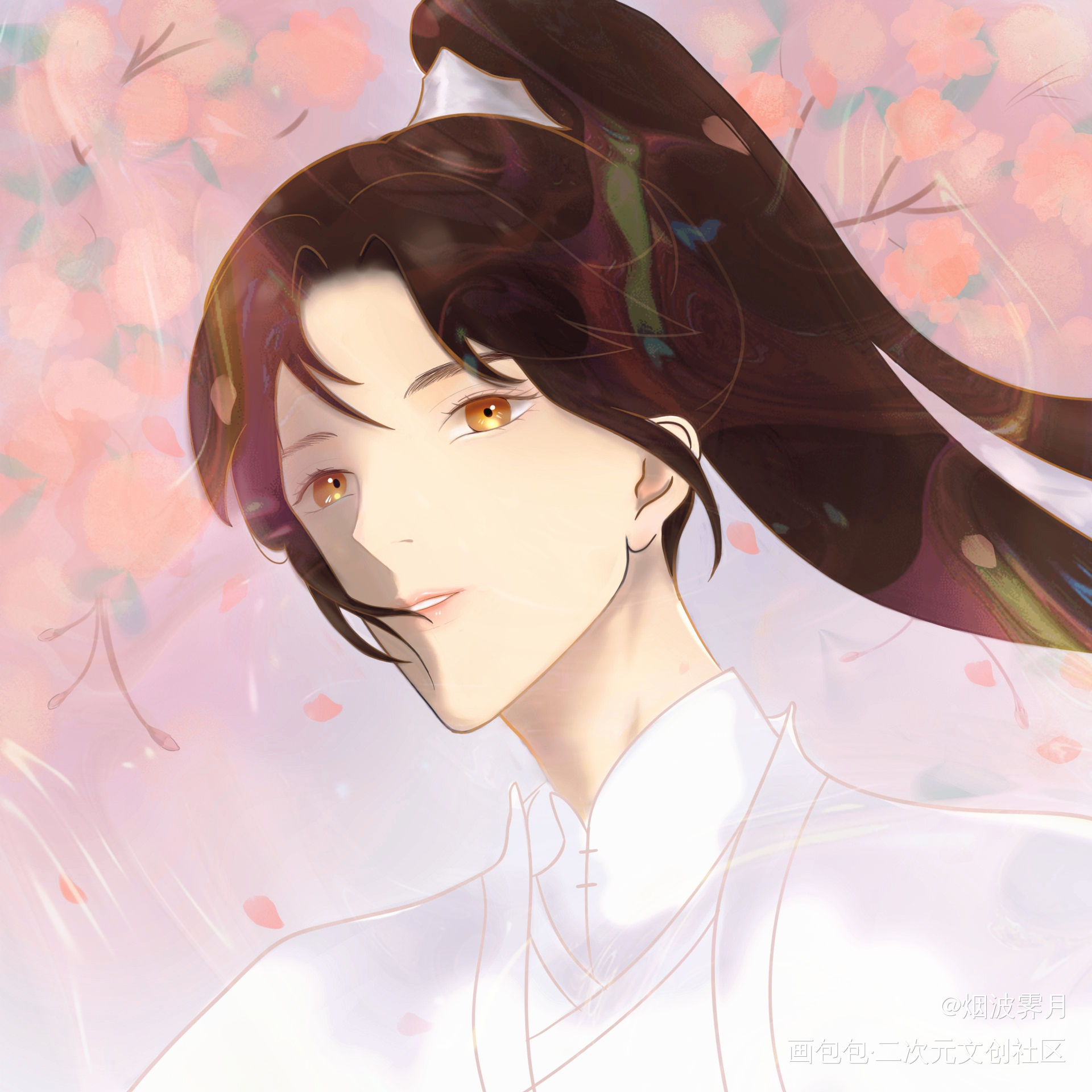 _二哈和他的白猫师尊燃晚楚晚宁绘画作品