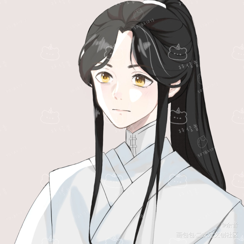 燃晚_二哈和他的白猫师尊燃晚绘画作品