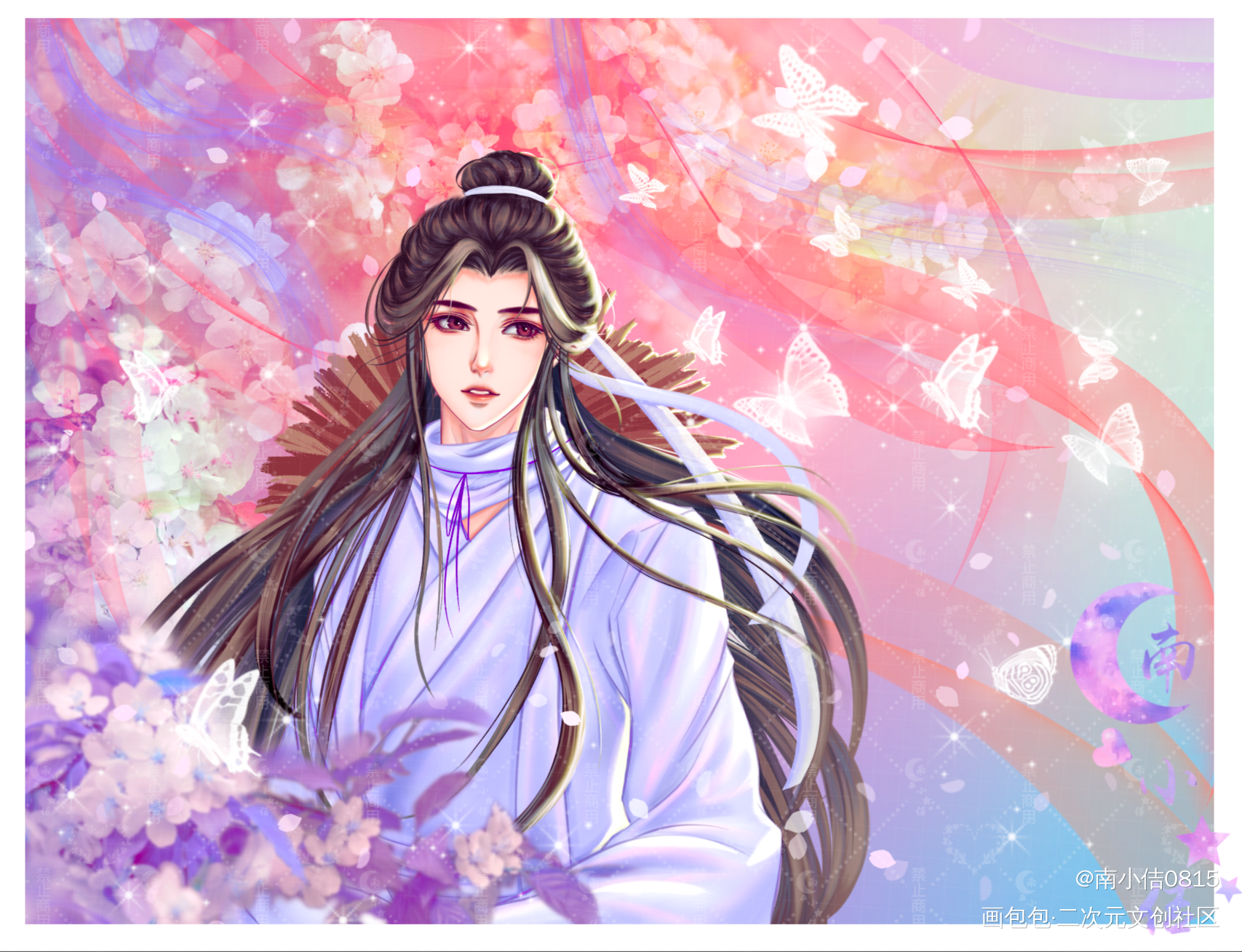 [天官赐福]花～怜_天官赐福花怜古风厚涂绘画作品