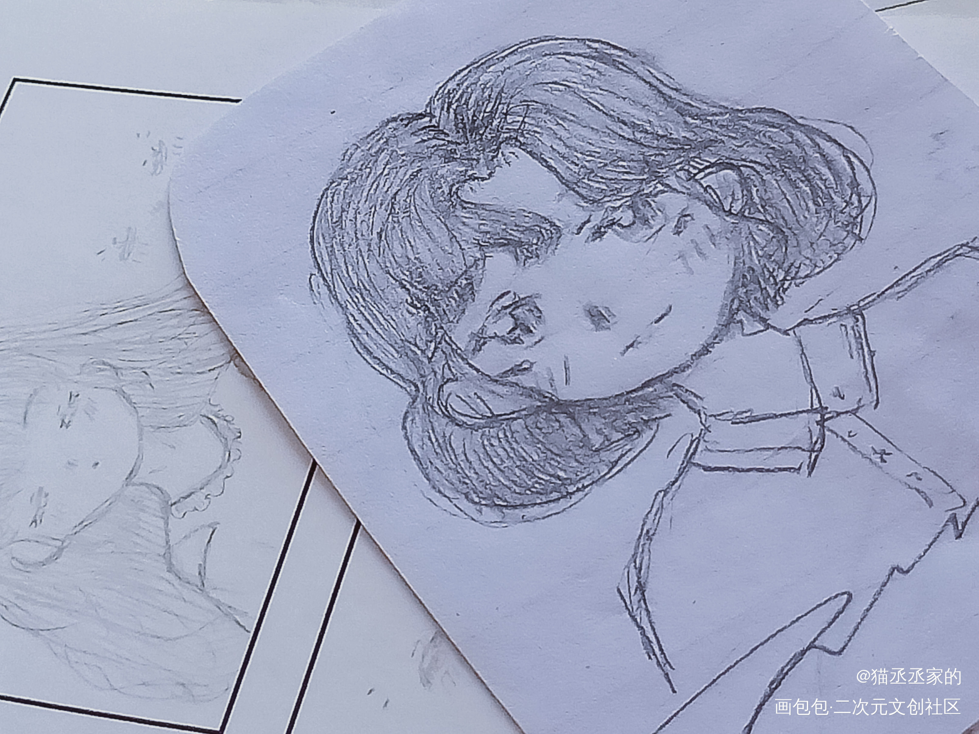 摸鱼_手绘平涂Q版指绘绘画作品