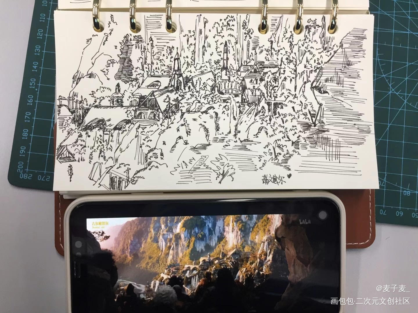 很久没画，速写练习一下_霍比特人随手摸鱼速写绘画作品