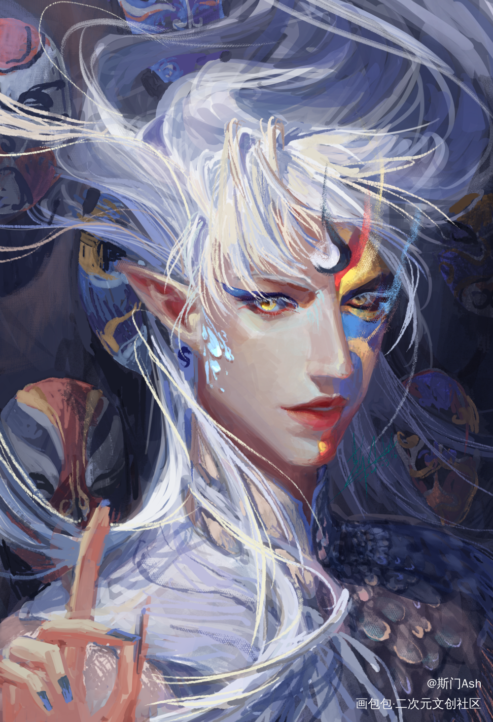 红尘来去有几轮_厚涂插画Asher原创ococ绘画作品