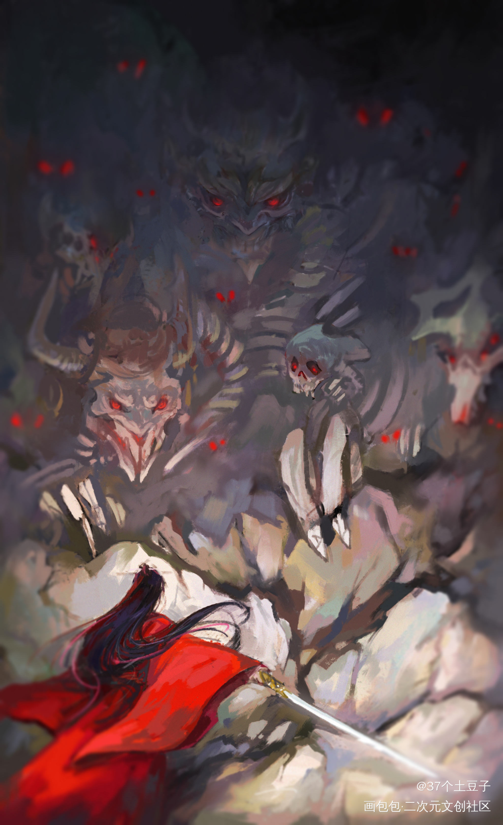 魑魅魍魉速写_山河令剧版温客行厚涂绘画作品