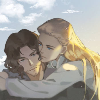 al_jrrt魔戒指环王allegolas阿拉贡莱戈拉斯绘画作品