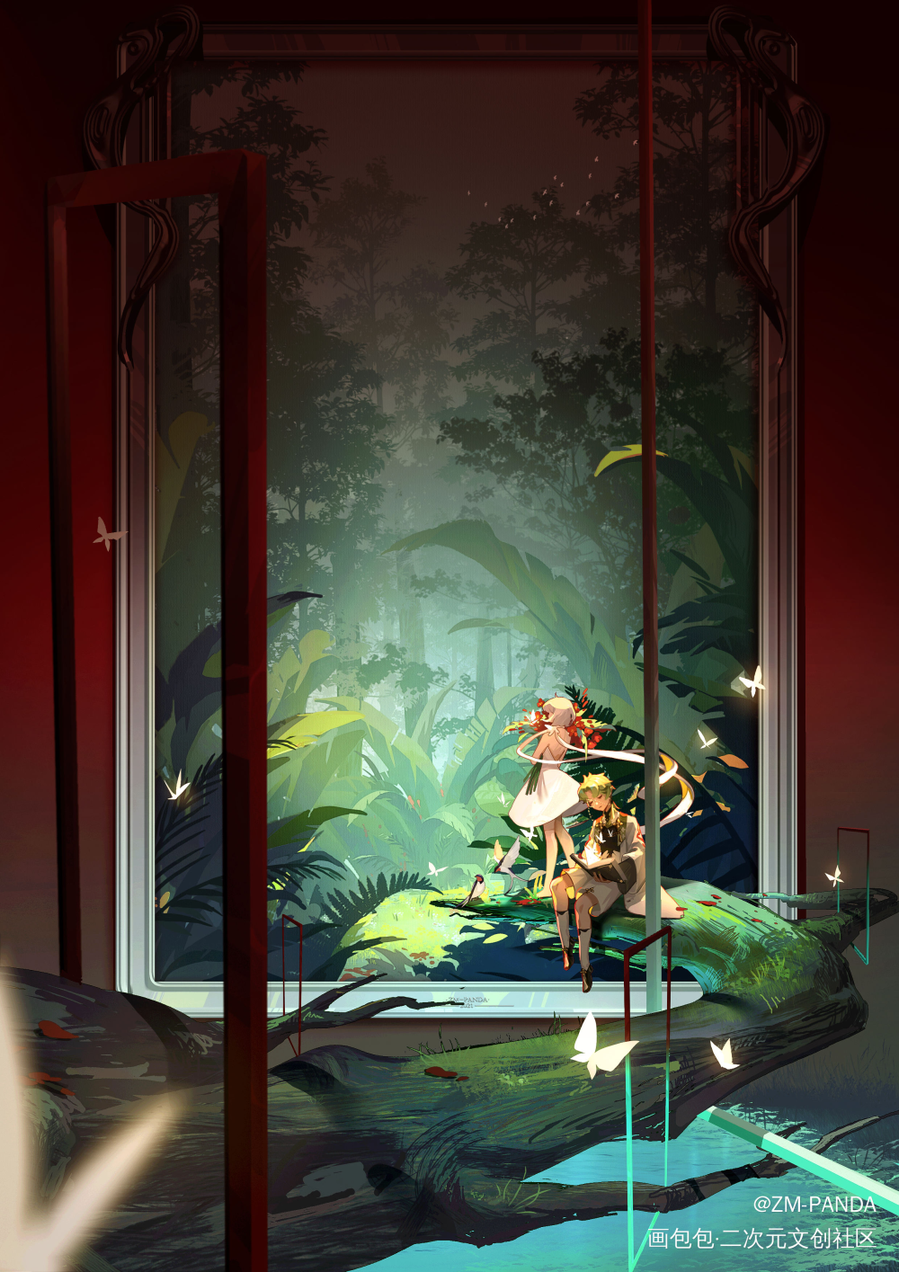 观画人也是画中人_厚涂日系原创oc绘画作品