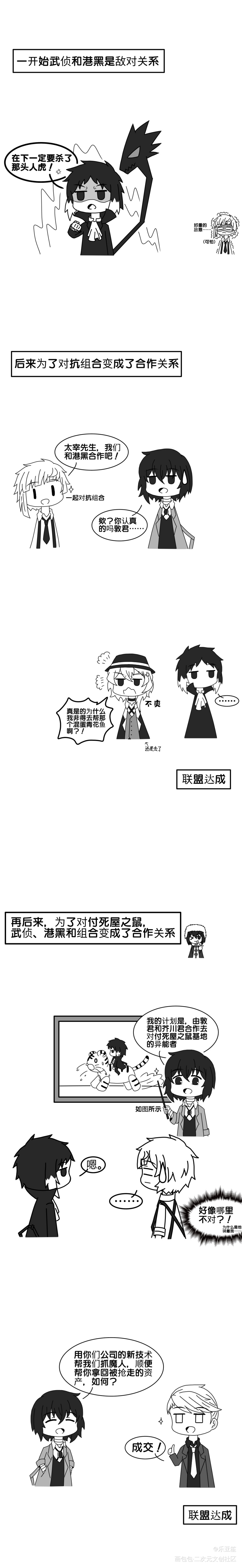 文野剧组的小日常_文豪野犬Q版绘画作品