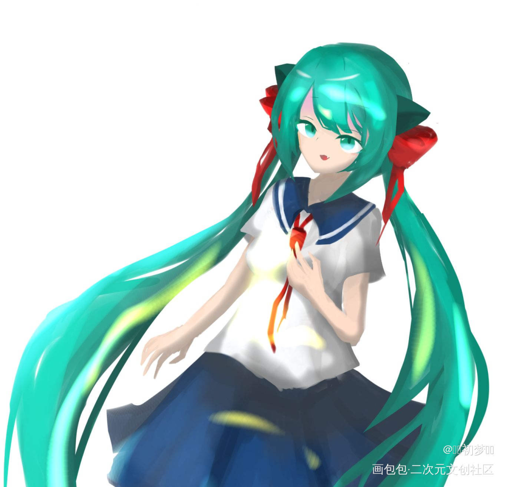 初音未来-指绘_初音未来指绘绘画作品
