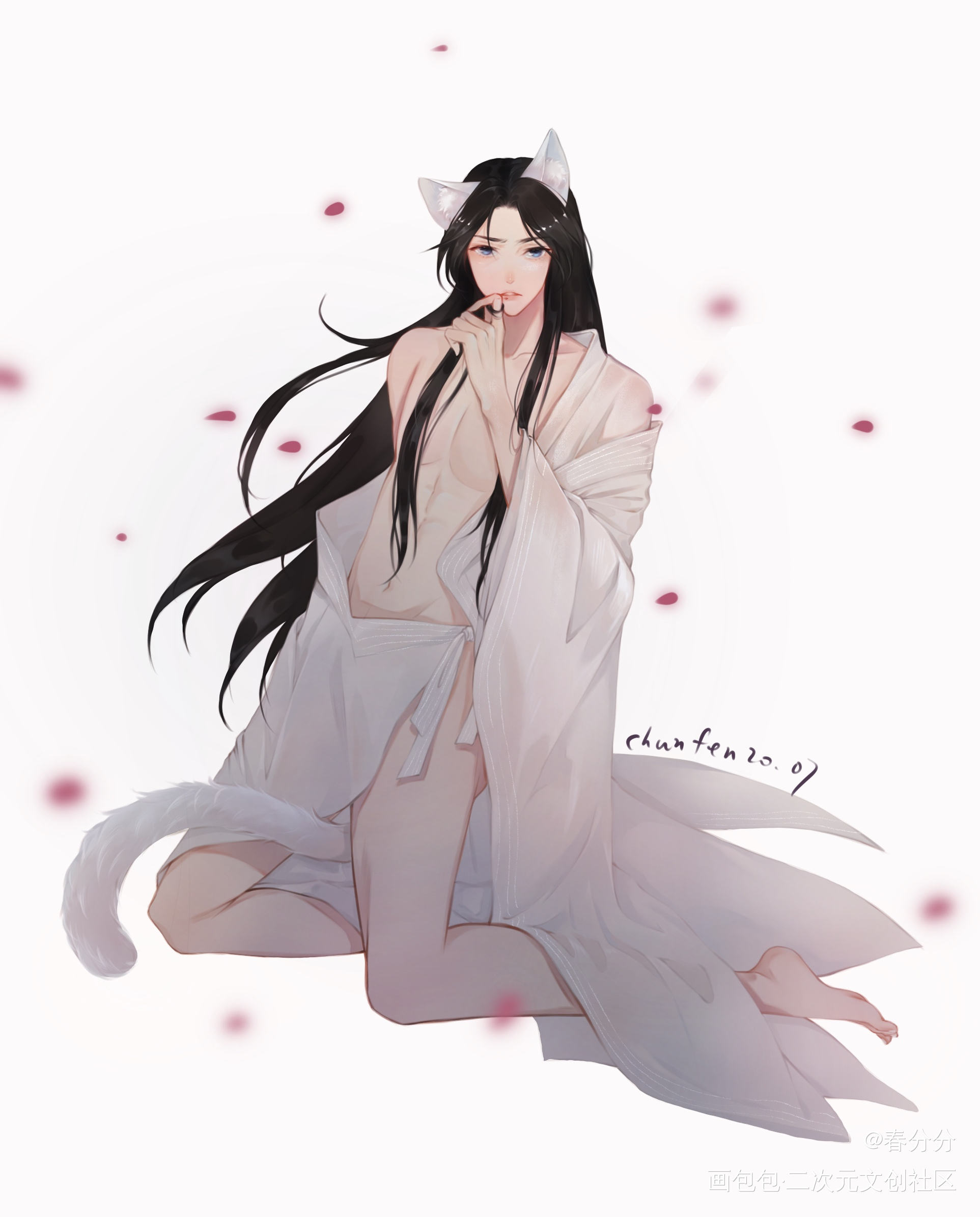 白猫师尊_二哈和他的白猫师尊楚晚宁立绘绘画作品