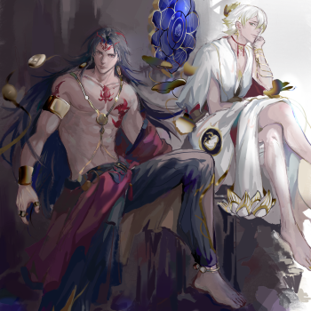 昔日挚友_阴阳师阿修罗同人帝释天绘画作品