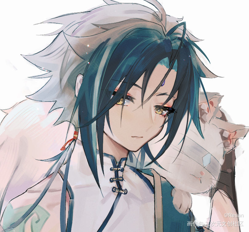 魈_原神魈厚涂绘画绘画作品