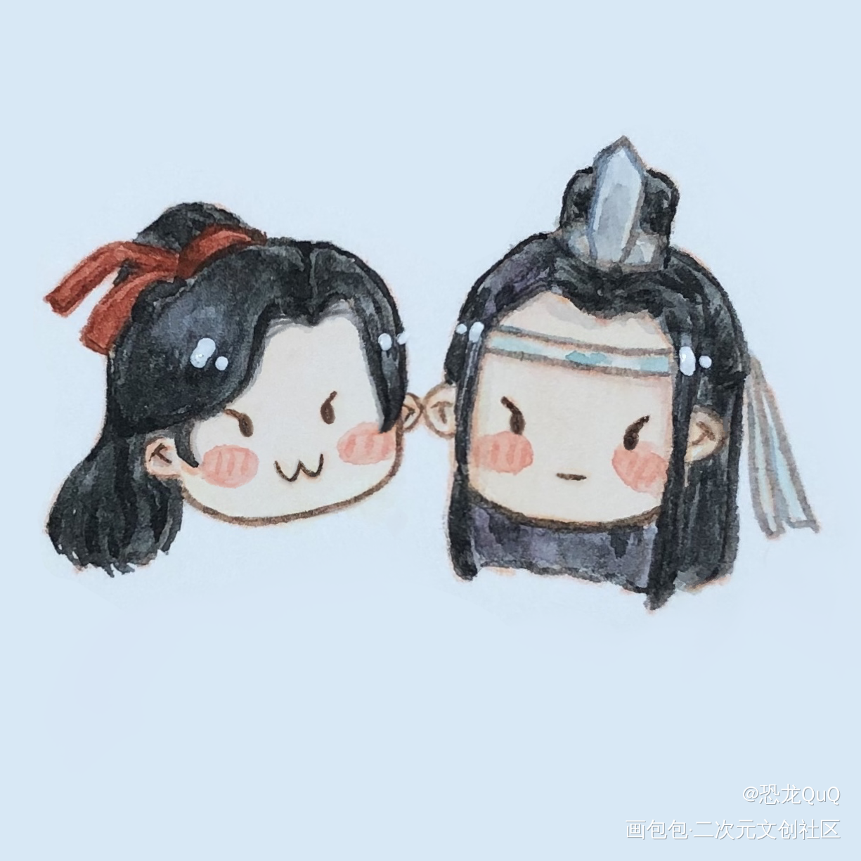 花怜冰秋忘羡豆豆眼贴贴_绘画作品