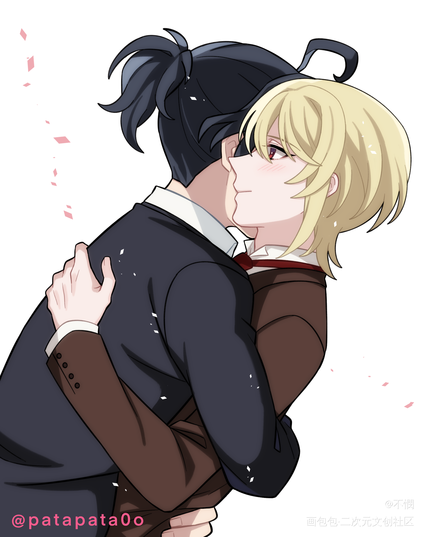 Hugs～_忧国的莫里亚蒂威廉·詹姆士·莫里亚蒂平涂日系同人忧国福莫绘画作品
