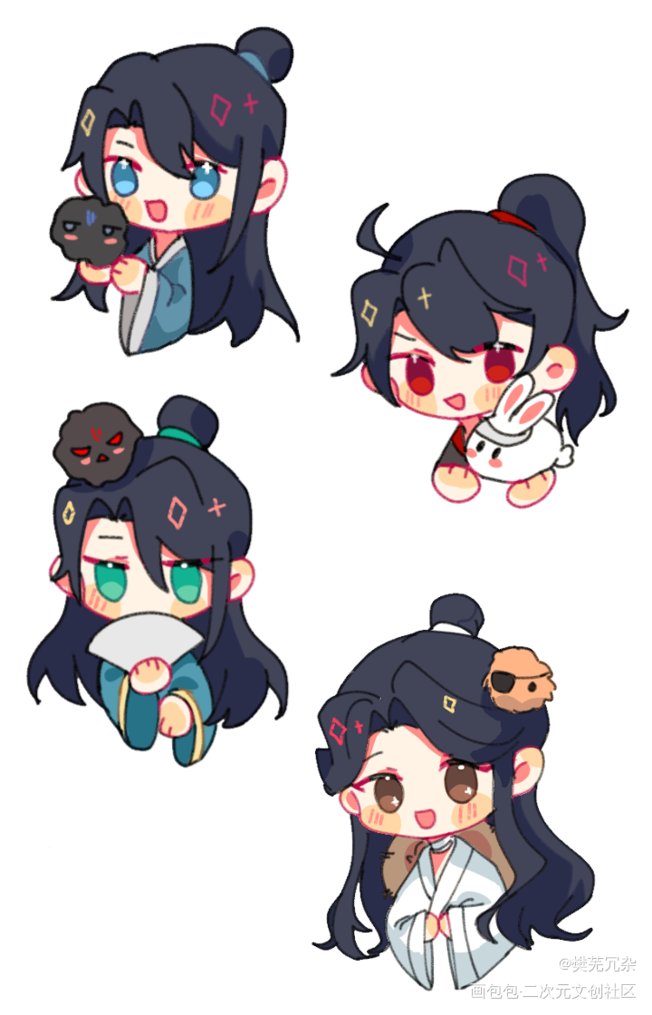 _人渣反派自救系统天官赐福魔道祖师冰秋花怜忘羡漠尚Q版指绘绘画作品