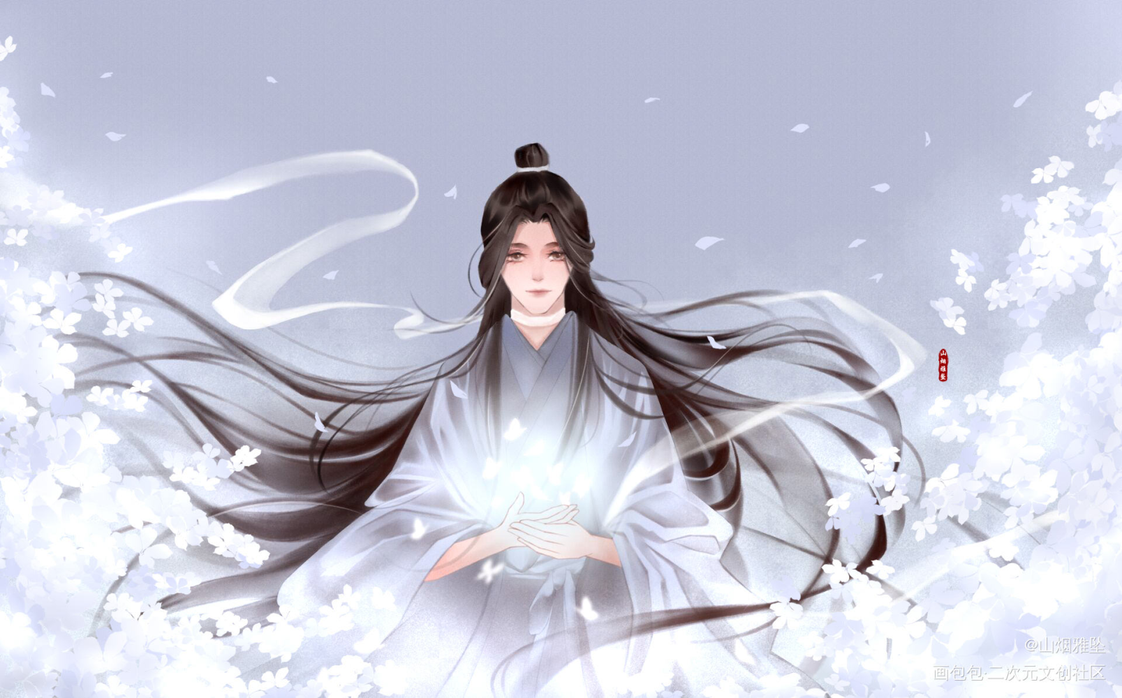 天官赐福，百无禁忌_天官赐福花怜谢怜古风绘画作品