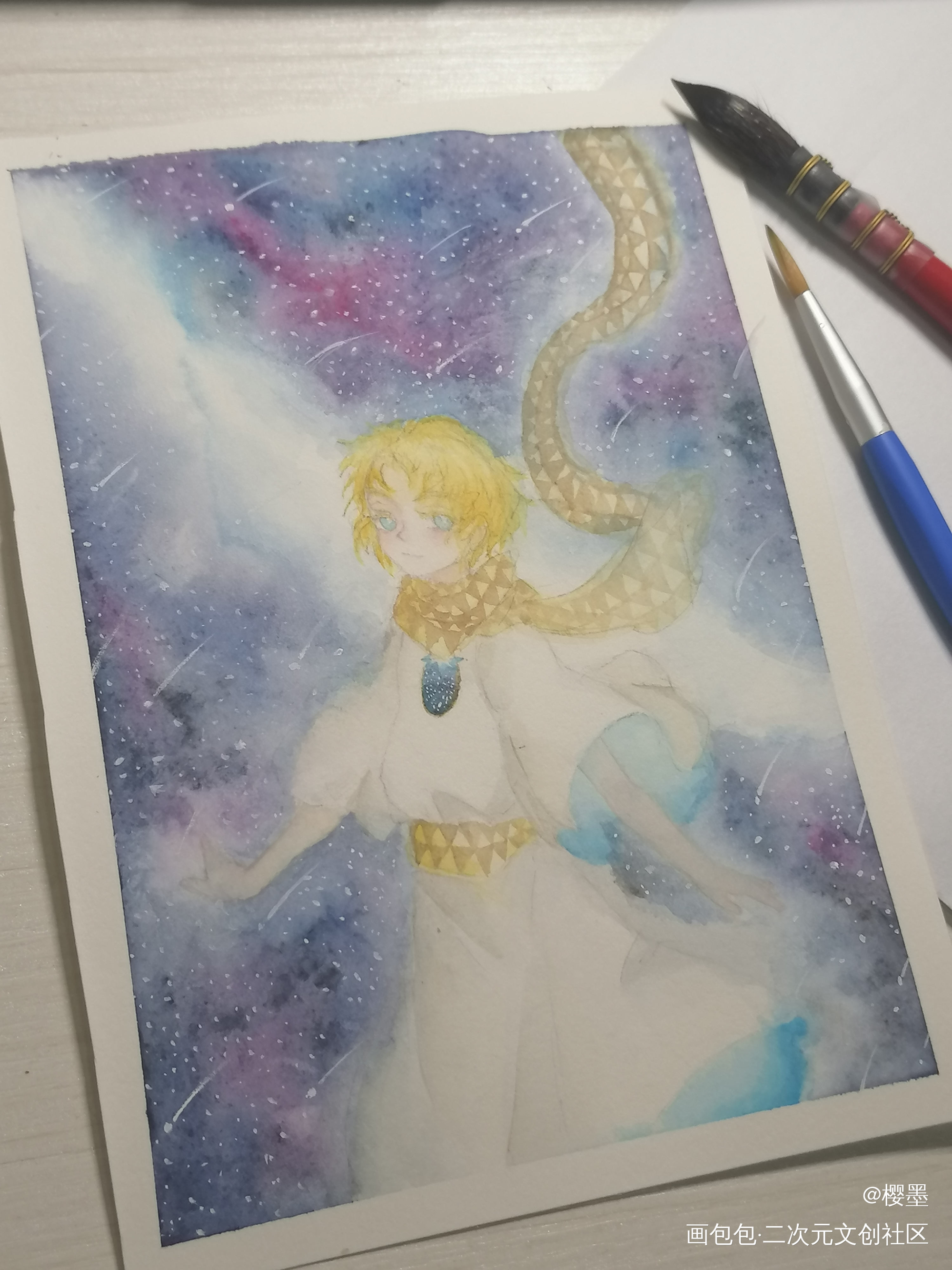 今晚的三小时摸鱼……_FGOvoyager手绘水彩同人绘画作品