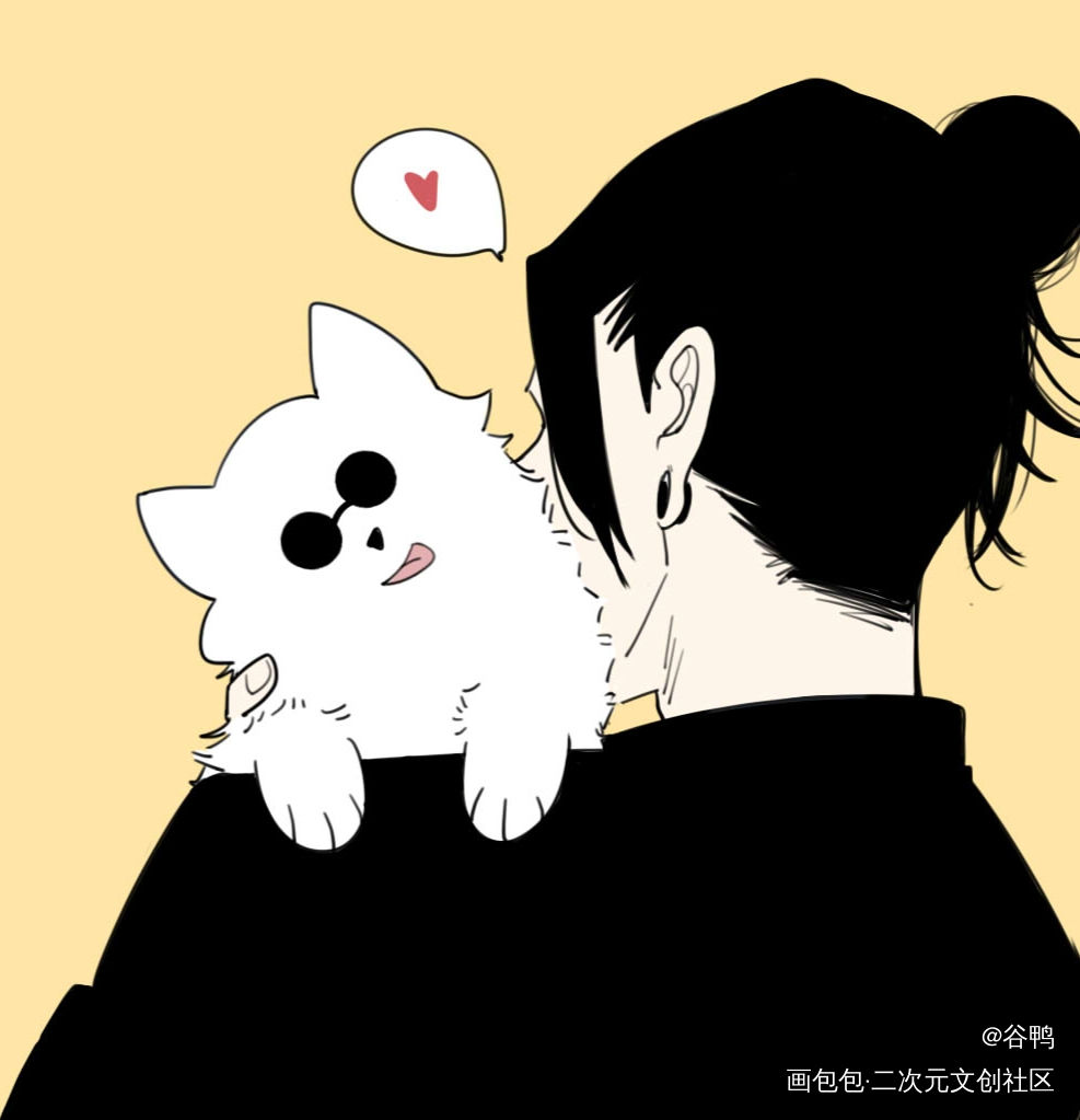 猫猫抱抱_咒术回战夏五夏绘画作品
